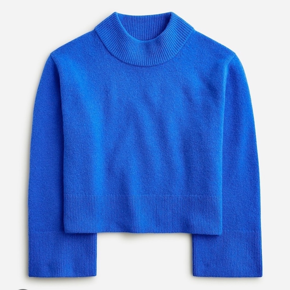 J crew Chunky crewneck sweater in Supersoft yarn royal blue